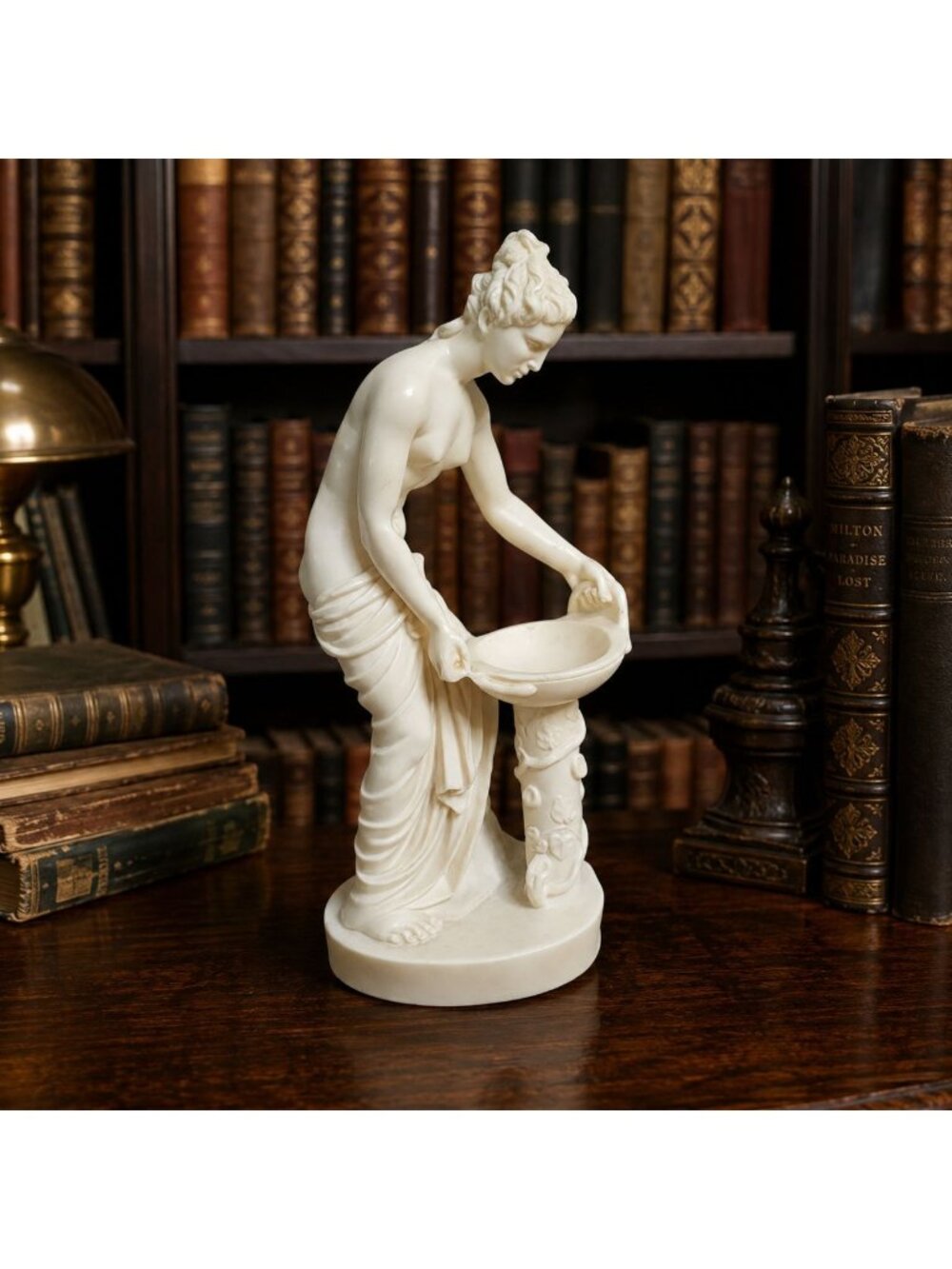 Vtg Amilcare Santini Classical Statuette Figurine of "Danaide with Bowl" 9.5"